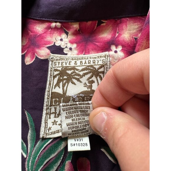 Steve & Barry Classic Hawaiian Cotton Floral Shirt Size Medium Tropical Vacation - Picture 4 of 10